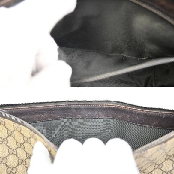 GUCCI GG Pattern Shoulder Bag GG Supreme Leather Brown SHW 04KB623 - Picture 16 of 16